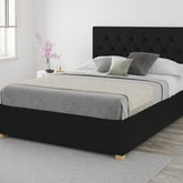 Better Finchen Black Fabric Ottoman Bed