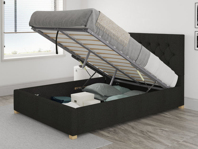 Better Finchen Dark Charcoal Ottoman Bed