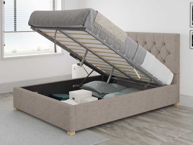 Better Finchen Knit Light Brown Ottoman Bed