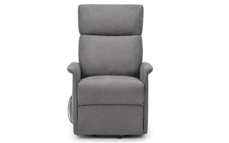 Julian Bowen Helena Rise And Recliner Charcoal Fabric From Front-Better Bed Company