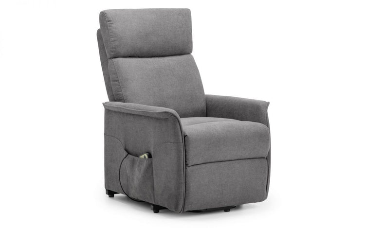 Julian Bowen Helena Rise And Recliner Charcoal Fabric From Side-Better Bed Company