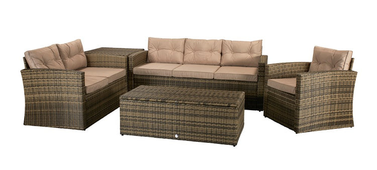 Signature Weave Holly Sofa Set Brown White Background-Better Bed Company