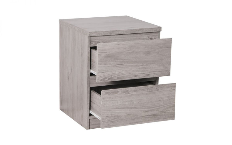 Julian Bowen Jupiter 2 Draw Bed Side Table Grey Oak