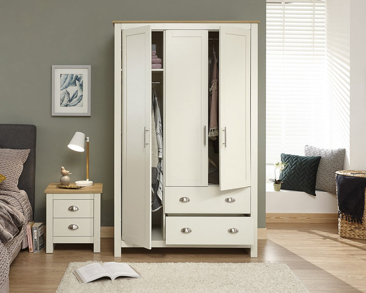 GFW Lancaster 3 Door 2 Drawer Wardrobe