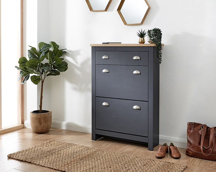 GFW Lancaster 2 Door 1 Drawer Shoe Cabinet