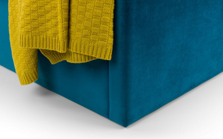 Julian Bowen Langham Scalloped Headboard Storage Bed Teal Baes Close Up-Better Bed Company