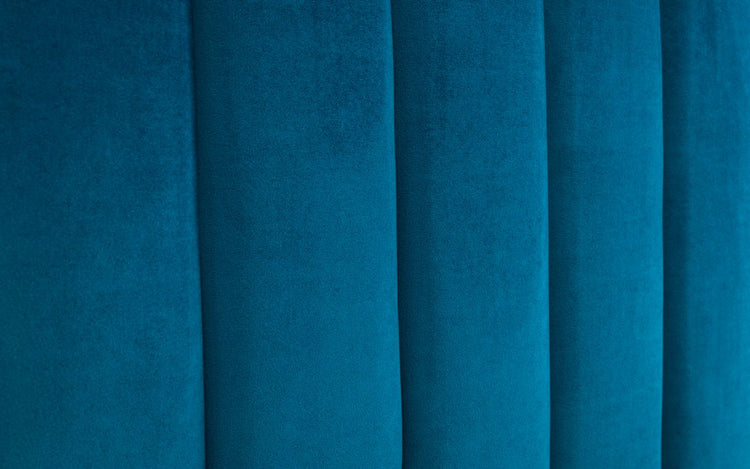 Julian Bowen Langham Scalloped Headboard Storage Bed Teal Headboard Close Up-Better Bed Company 