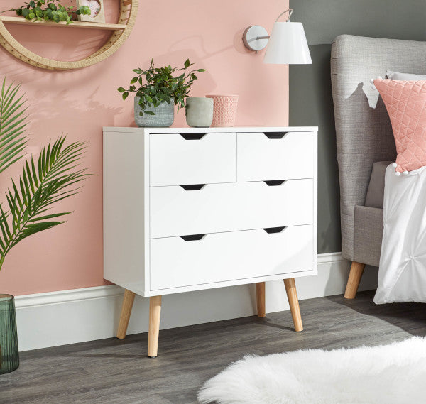 GFW Nyborg 2+2 Drawer Chest White-Better Bed Company
