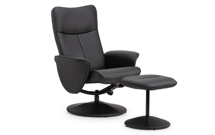 Julian Bowen Lugano Recliner And Stool From Side-Better Bed Company