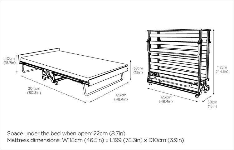 Jay-Be J-Bed Folding Bed with Performance e-Fibre Mattress