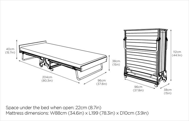 Jay-Be J-Bed Folding Bed with Anti-Allergy Micro e-Pocket Sprung Mattress