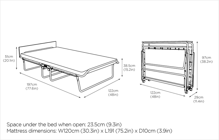 Jay-Be Supreme Automatic Folding Bed with Micro e-Pocket Sprung Mattress