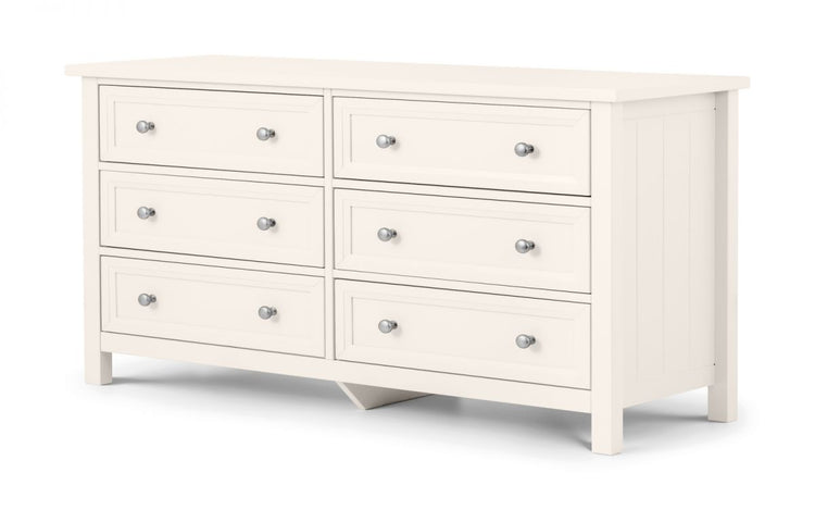 Julian Bowen Maine 6 Drawer Wide Chest Surf White