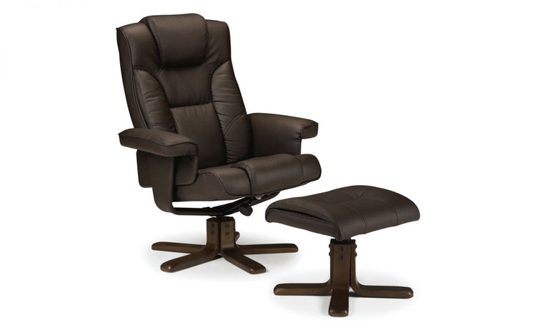 Julian Bowen Malmo Recliner And Foot Stool With Brown-Better Bed Company