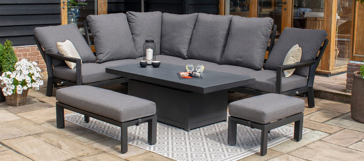 Maze Rattan Manhattan Reclining Corner Dining Set with Rising Table