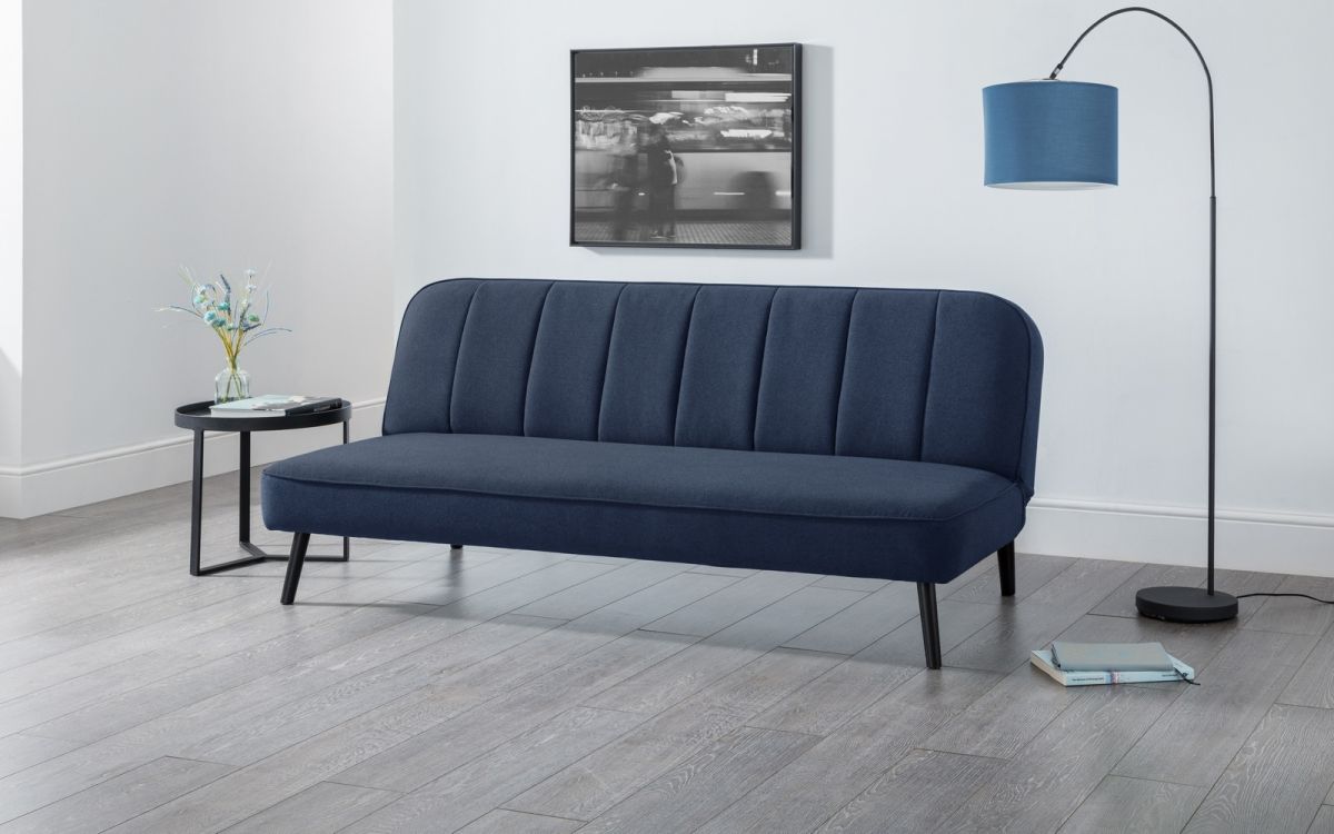 Julian Bowen Miro Curved Back Sofabed Blue-Better Bed Company