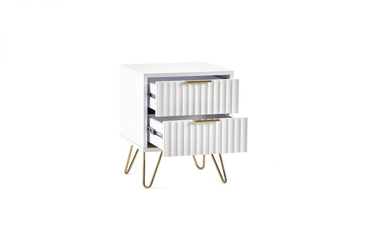 Julian Bowen Murano 2 Drawer Bedside - Matte White