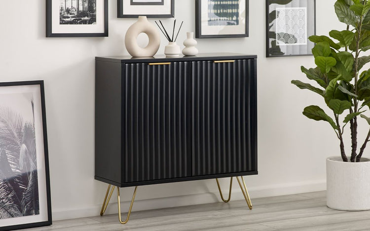 Julian Bowen Murano Compact Sideboard - Matte Black-Better Bed Company