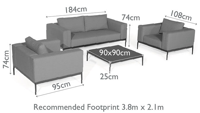Maze Eve 2 Seat Sofa Set
