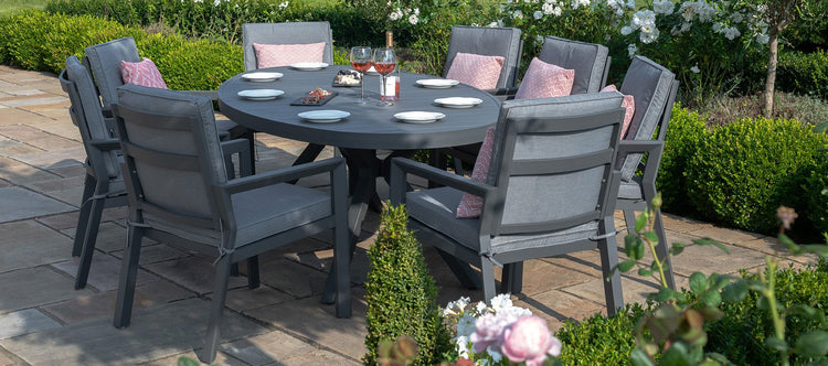 Maze Rattan New York 8 Seat Oval Dining Set