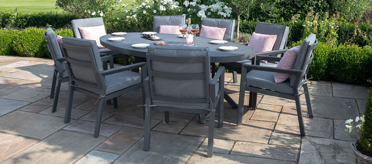 Maze Rattan New York 8 Seat Oval Dining Set