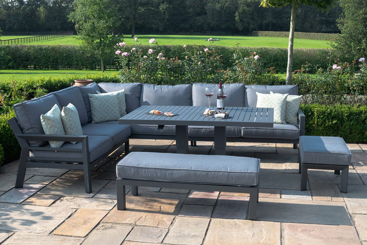 Maze Rattan New York Corner Dining Set With Rising Table