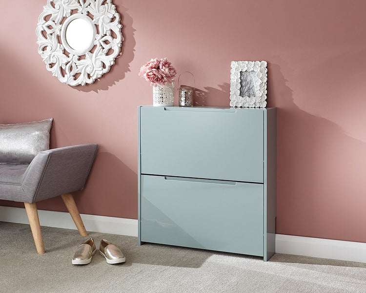 GFW Narrow High Gloss Shoe Cabinet