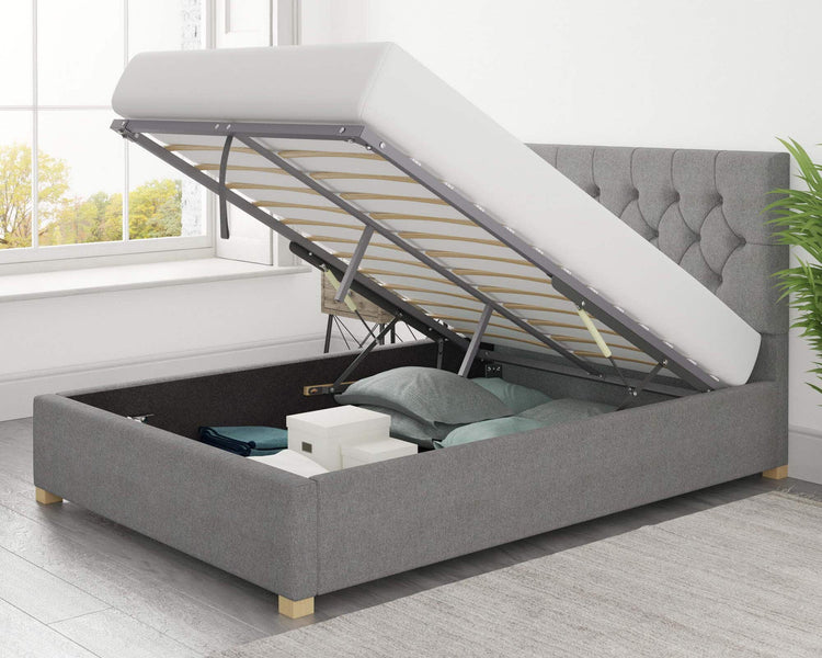 Better Finchen Grey Ottoman Bed