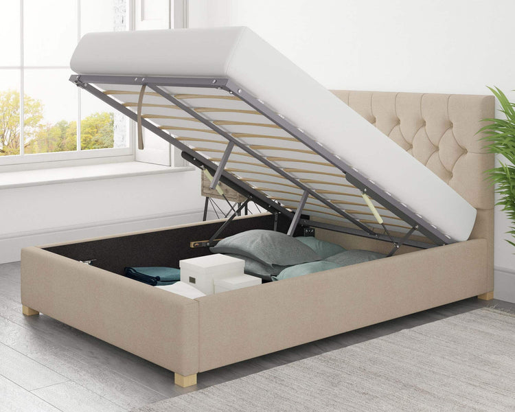 Better Finchen Beige Ottoman Bed