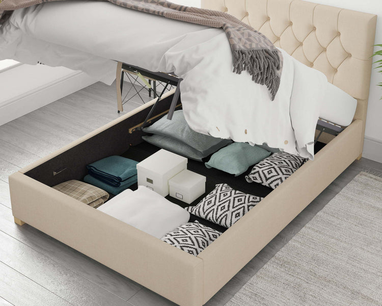 Better Finchen Cream Ottoman Bed