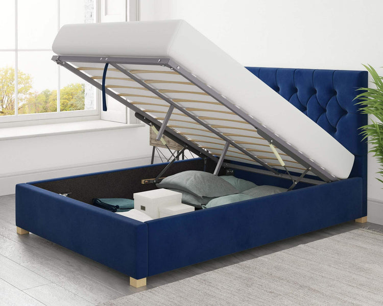 Better Finchen Blue Ottoman Bed