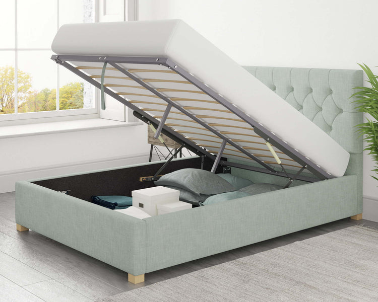 Better Finchen Green Ottoman Bed