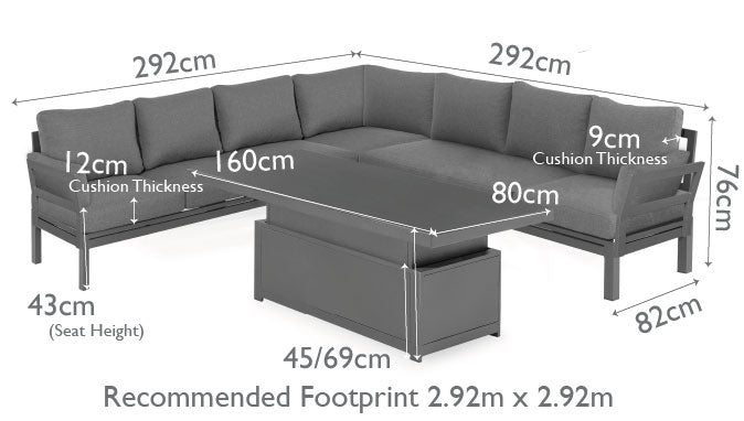 Maze Rattan Oslo Large Corner Group With Rising Table Dimensions-Better Bed Company