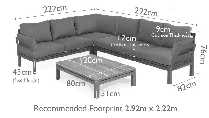 Maze Oslo Corner Group With Teak Coffee Table