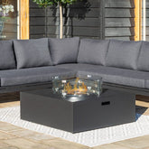 Maze Rattan Oslo Large Corner Group With Square Gas Fire Pit Table