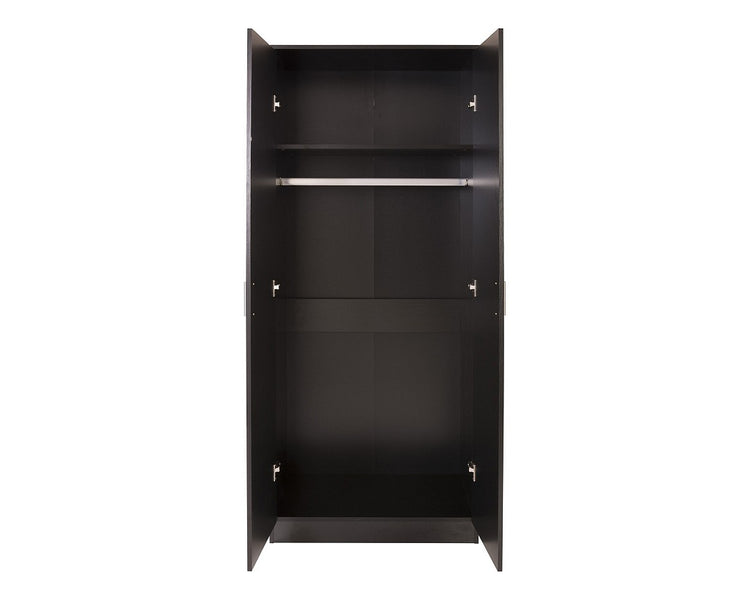 GFW Ottawa 2 Door Wardrobe Black Oak From Front-Better Bed Company
