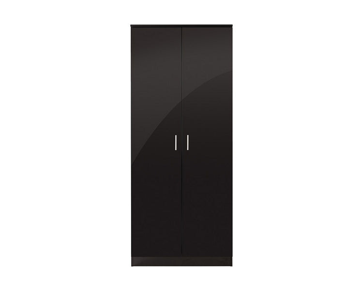 GFW Ottawa 2 Door Wardrobe Black Oak-Better Bed Company
