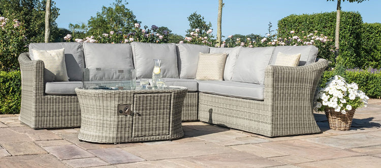 Maze Rattan Oxford Large Corner Sofa With Fire Pit