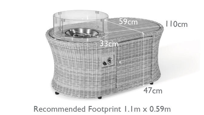 Maze Rattan Oxford Oval Fire Pit Coffee Table