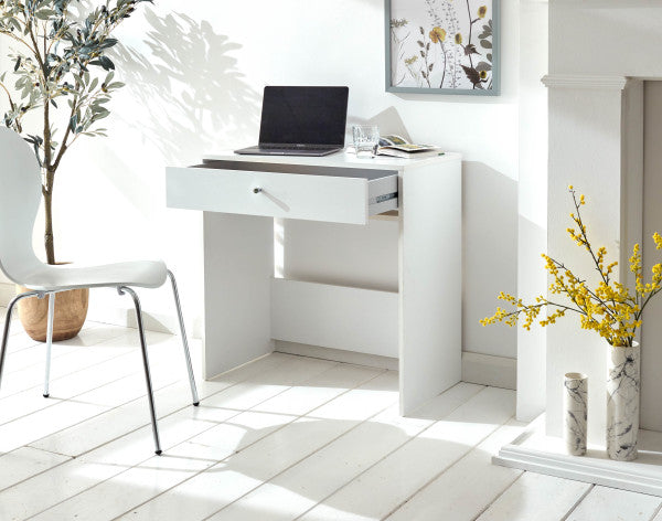 GFW Opus Desk White Drawer Open-Better Bed Company