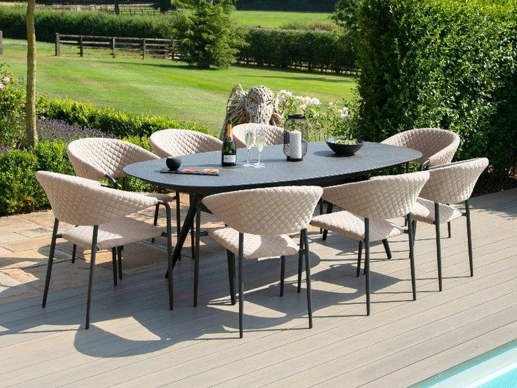 Maze Rattan Pebble 8 Seat Oval Dining Set