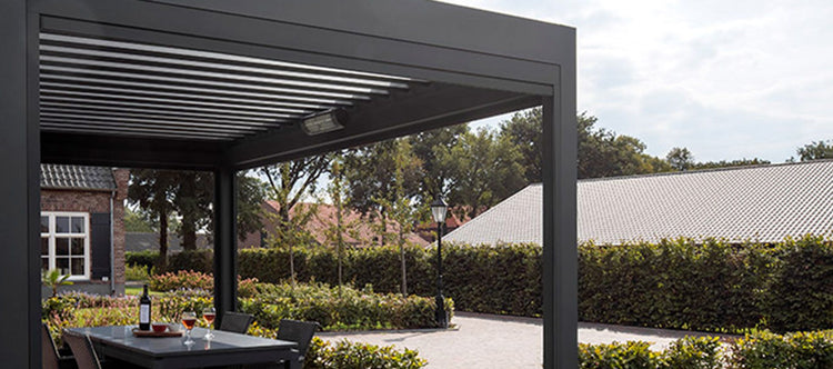 Maze Rattan 3m x 3m Pergola With 4 Drop Sides And LED Lighting