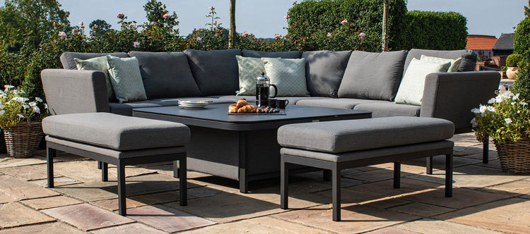 Maze Rattan Pulse Deluxe Square Corner Dining Set with Rising Table