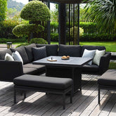 Maze Rattan Pulse Square Corner Dining Set With Fire Pit Table