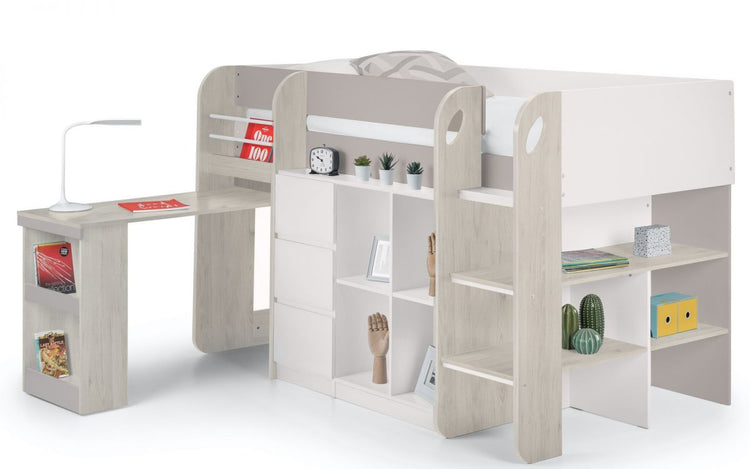 Julian Bowen Saturn Midsleeper Taupe With Desk Out-Better Bed Company