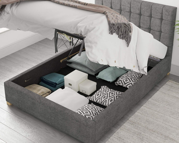 Better Cheshire Velour Grey Ottoman Bed