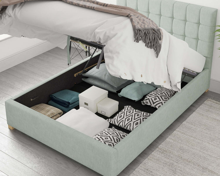 Better Cheshire Light Green Ottoman Bed
