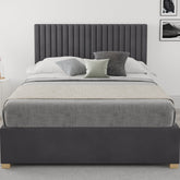 Better Glossop Steel Grey Velvet Ottoman Bed-Better Bed Company