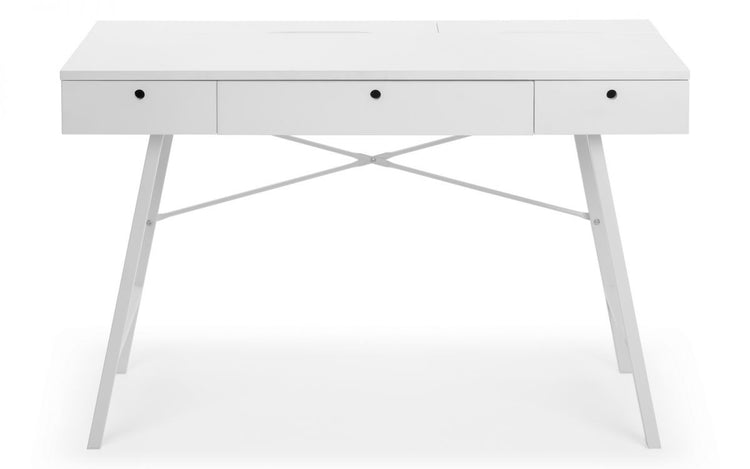 Julian Bowen Trianon Desk White From Front-Better Bed Company