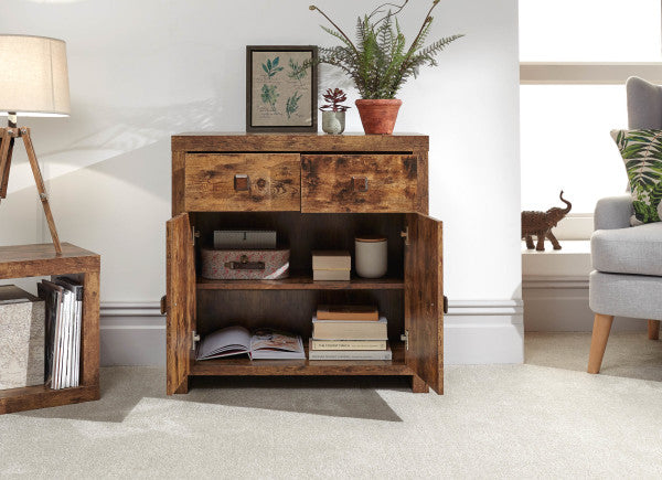 GFW Jakarta Compact Sideboard Doors And Drawers Open-Better Bed Company